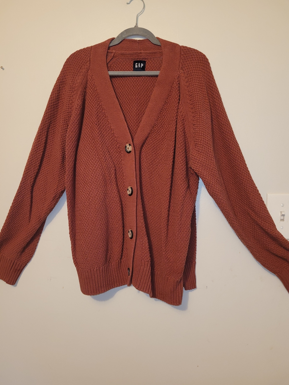 GAP Women's Rust Button-Front Knit Cardigan